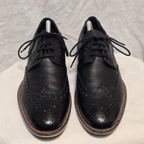 DEVRED 1902 Mens Black Designer Leather Wingtip Oxfords Shoes EUR 42 UK 8 US 9 main image 6